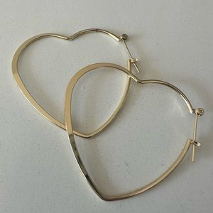 Gold Plated Heart Hoop Earrings